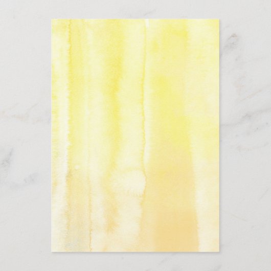 Gelbe farbige Blume Hochzeitsinformationen Begleitkarte (Rückseite)
