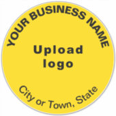 Gelbe Farbrunde Form Vinyl Sticker (Vorderseite)