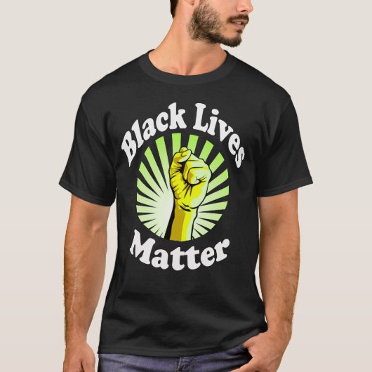 Gelbe Faust Schwarzes Leben Materie BLM T-Shirt (Vorderseite)