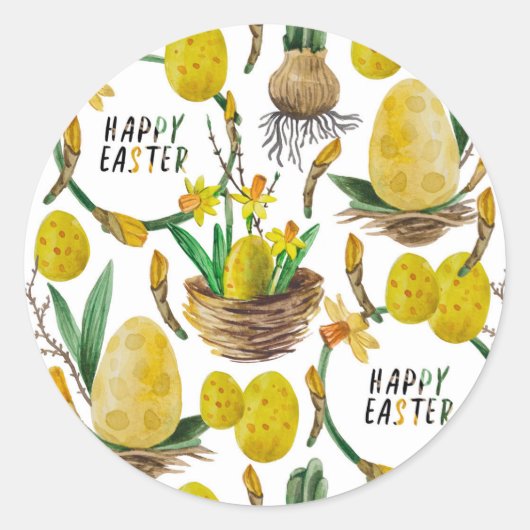 Gelbe Feder Runder Aufkleber (Vorderseite)