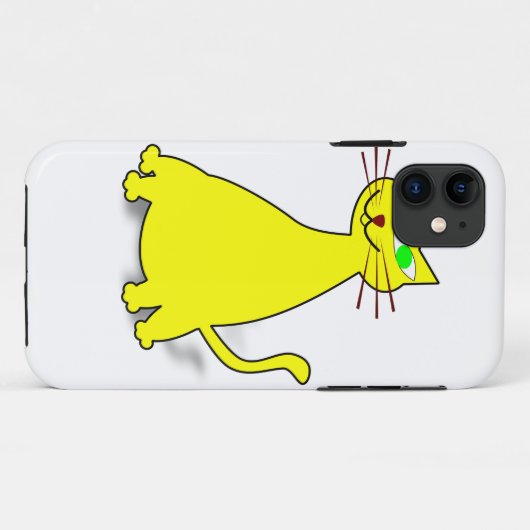 Gelbe Fett-Katze Case-Mate iPhone Hülle (Rückseite (Horizontal))