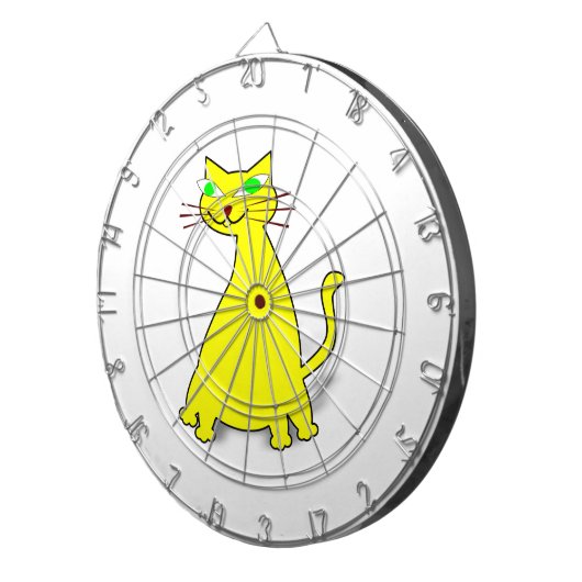 Gelbe Fett-Katze Dartscheibe (Vorderseite rechts)