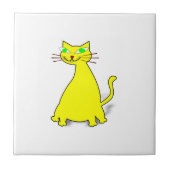 Gelbe Fett-Katze Fliese (Vorderseite)