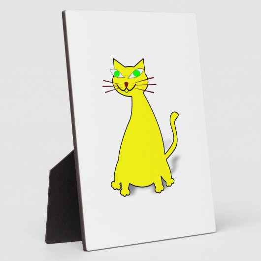 Gelbe Fett-Katze Fotoplatte (Seite)