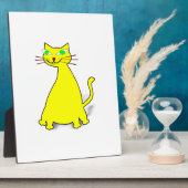 Gelbe Fett-Katze Fotoplatte (Seite)