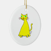 Gelbe Fett-Katze Keramik Ornament (Rechts)