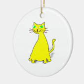 Gelbe Fett-Katze Keramik Ornament (Links)