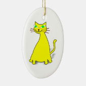 Gelbe Fett-Katze Keramik Ornament (Rechts)