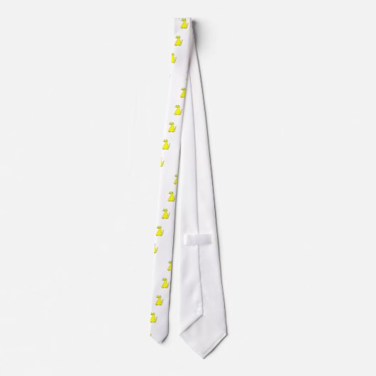 Gelbe Fett-Katze Krawatte (Rückseite)