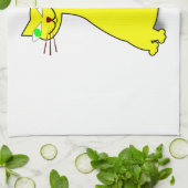 Gelbe Fett-Katze Küchentuch (Gefaltet)