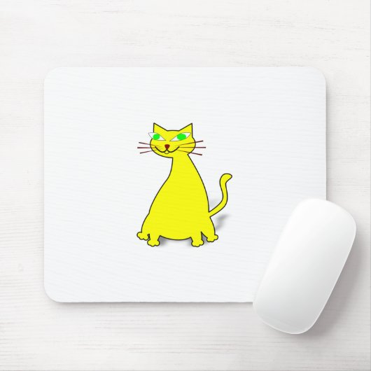 Gelbe Fett-Katze Mousepad (Mit Mouse)