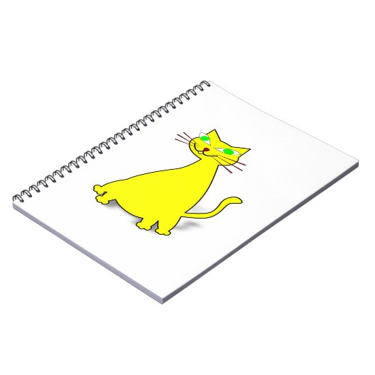Gelbe Fett-Katze Notizblock (Linke Seite)