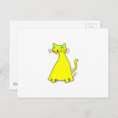 Gelbe Fett-Katze Postkarte (Vorne/Hinten)