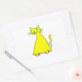 Gelbe Fett-Katze Rechteckiger Aufkleber (Umschlag)