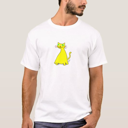 Gelbe Fett-Katze T-Shirt (Vorderseite)