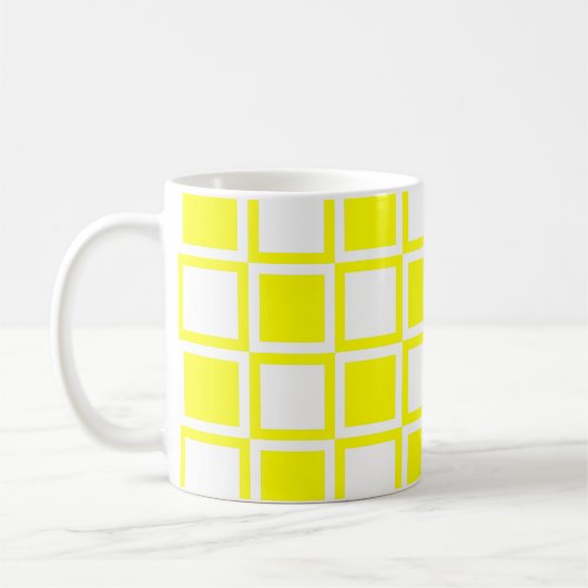 Gelbe fette Mod-Quadrate Kaffeetasse (Links)