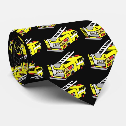Gelbe Feuer-LKW-Krawatte Krawatte (Gerollt)
