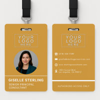 Gelbe Firmen-Foto-ID-Logo-Name-Tag nach Maß