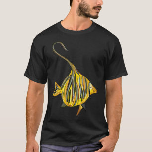 Gelbe Fisch-Ozean-Meer-Wasserfarben-Illustration T-Shirt