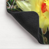 Gelbe Fishhookkaktus-Blume Mousepad (Ecke)