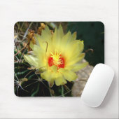 Gelbe Fishhookkaktus-Blume Mousepad (Mit Mouse)