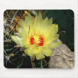 Gelbe Fishhookkaktus-Blume Mousepad