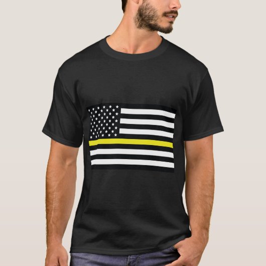 Gelbe Flagge, amerikanische Flagge mit gelbem Stre T-Shirt (Vorderseite)