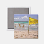 Gelbe Flagge Barbados 2010 Magnet (Vorderseite/Rückseite)