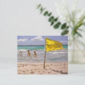 Gelbe Flagge Barbados 2010 Postkarte (Stehend Vorderseite)