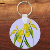 Gelbe Flagge Iris Botanischer Zeichnend Schlüssela Schlüsselanhänger (Vorderseite)
