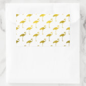 Gelbe Flamingo-Imitate Metallische Fohlen Tropisch Rechteckiger Aufkleber (Tasche)