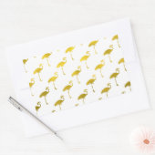 Gelbe Flamingo-Imitate Metallische Fohlen Tropisch Rechteckiger Aufkleber (Umschlag)