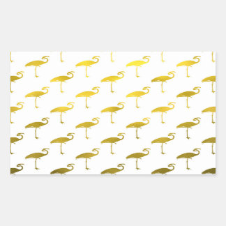 Gelbe Flamingo-Imitate Metallische Fohlen Tropisch Rechteckiger Aufkleber