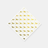 Gelbe Flamingo-Imitate Metallische Fohlen Tropisch Serviette (Ecke)