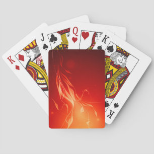 Gelbe Flamme auf Rot Spielkarten