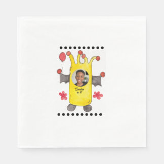 Gelbe Fledermaus-Monster-Kinder-Geburtstagspapier- Serviette