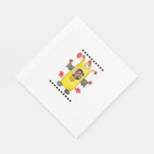 Gelbe Fledermaus-Monster-Kinder-Geburtstagspapier- Serviette (Ecke)