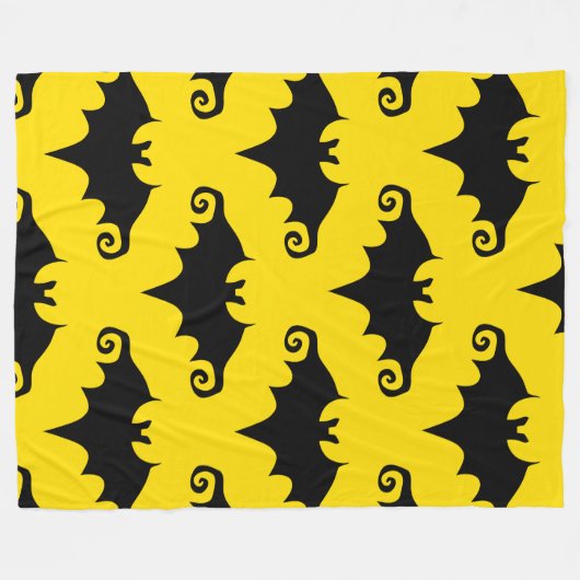 Gelbe Fledermausdecke Fleecedecke (Vorderseite (Horizontal))