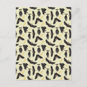 gelbe Fledermäuse Postkarte