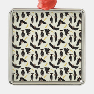 gelbe Fledermäuse Silbernes Ornament