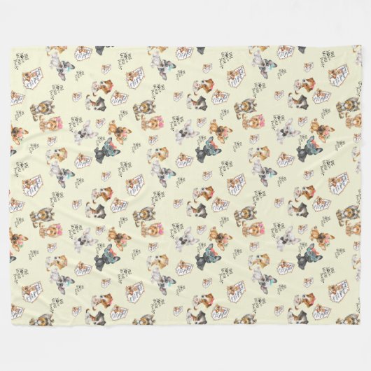 Gelbe Fleece Blanket, groß 60" x 80" (Vorderseite (Horizontal))