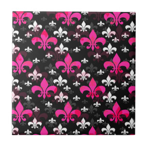 Gelbe Fleur De Lis Oberflächenmusterdesign Fliese