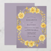 Gelbe Fliederrose Hochzeit Einladung (Vorne/Hinten)