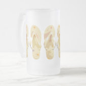 Gelbe Flip Flops Mattglas Bierglas (Vorderseite Links)