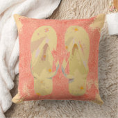 Gelbe Flip Flops mit Orange Kissen (Decke)