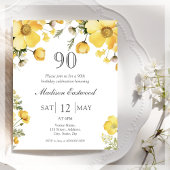 Gelbe Flora 90. Geburtstag Einladung