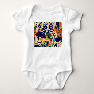 Gelbe Flora: Helles tropisches Tapete Baby Strampler