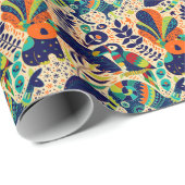 Gelbe Flora: Helles tropisches Tapete Geschenkpapier (Rolleneckpunkt)