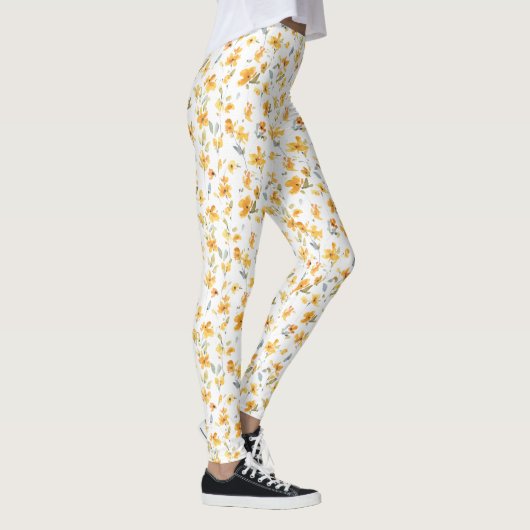 Gelbe Flora Leggings (Rechts)