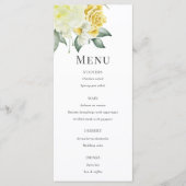 Gelbe Flora | Menü Hochzeitsflat Menükarte (Vorderseite)